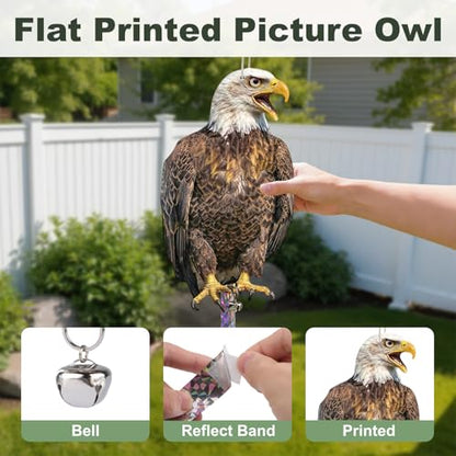Fake Eagle to Keep Pigeon Woodpecker Away, 2 Pack Flat Cardboard Fake Eagle with Reflective Tape to Scare Animals Away for Outdoor Garden Balcony Window Patio Backyard - color: 2pcs-eagle