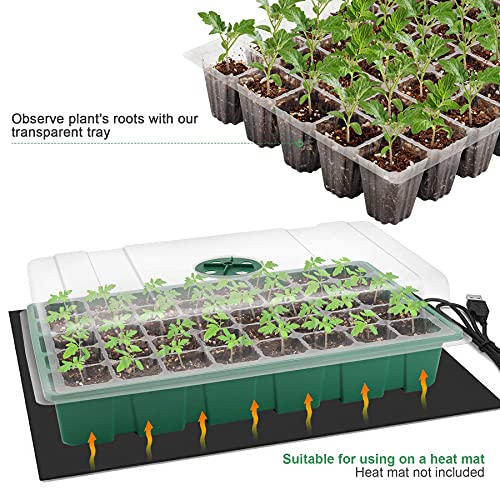 MIXC 10Pack Seed Starter Tray, 400Cell Mini Propagator Greenhouse Grow Kit - color: Green, size: 40-Cell 10-Pack
