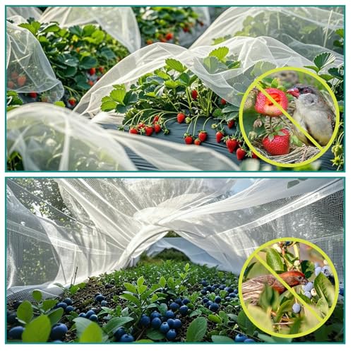 SPORTYOUTH 10x50Ft Garden Netting Ultra Fine Mesh Bird Net for Raised Beds - size: 1P-10x50ft