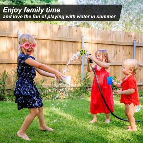 Garden Hose Nozzles,Heavy Duty Metal 9 Spray Patterns Water Hose Sprayer - color: Green