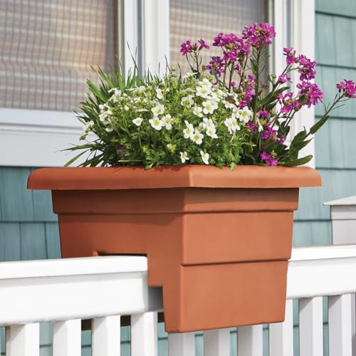 Root & Vessel Countryside Railing Planter Box, 16 Inch, Terra - color: Terra, size: 16 Inch