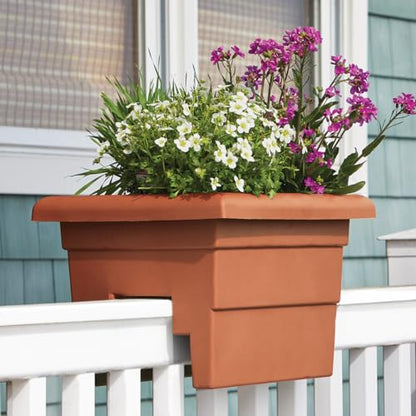 Root & Vessel Countryside Railing Planter Box, 16 Inch, Terra - color: Terra, size: 16 Inch