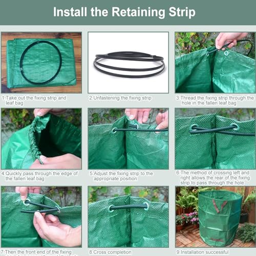 1 Pack Collapsible Yard Waste Bags, 13 Gallon Reusable Small Garden Bags with Handles, Portable Foldable Container for Lawn, Patio & Camping Cleanup