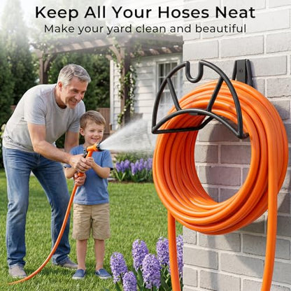 TomCare Garden Hose Holder Wall Mount, 150FT Capacity Water Hose Hanger - color: All Balck, size: Standard