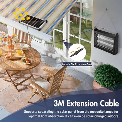Solar Bug Zapper, 4500V Electric Grid Mosquito Killer for Patio - color: White