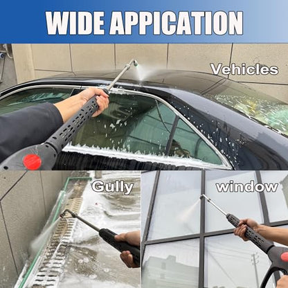 M MINGLE High Pressure Washer Gun with Extension Wand & 30° Curved Rod - size: 47 Inch