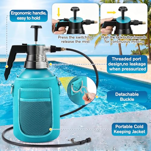 Personal Mister, 2 in 1 Water Spray Bottle with 3.3ft Mist Line, Blue, 2L - color: Blue, size: 2L