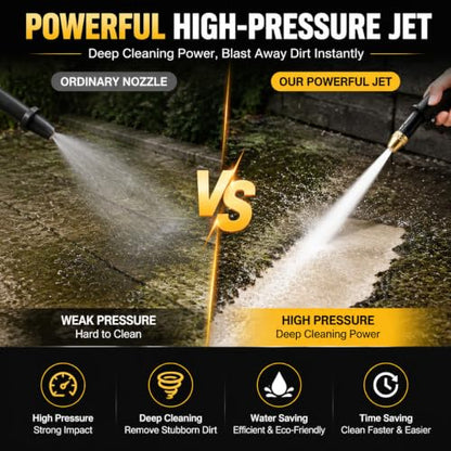 High Pressure Hose Nozzle, 2026 Upgraded Heavy Duty Water Spray Gun with 5 Adjustable Spray Modes, Metal Garden Hose Sprayer Power Washer for Car Wash, Patio Cleaning, Lawn Watering