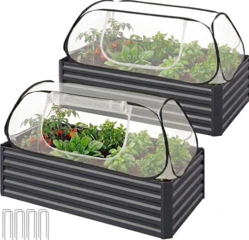 2Pack Pop Up Mesh Crop Cage 46"x22"x16" Plant Protection Tent