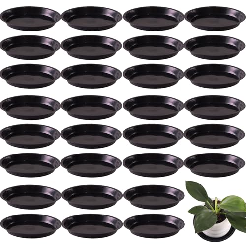 30 Pack Plant Saucer 6 Inches Plastic Drip Trays to Catch Water, Black - color: Black, size: 6 inch