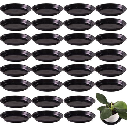 30 Pack Plant Saucer 6 Inches Plastic Drip Trays to Catch Water, Black - color: Black, size: 6 inch