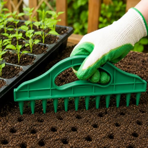 Handheld Seed Planter & Spacing Tool, Precision Dibber for Garden Beds, Raised Beds, Seed Trays & Rows, Ergonomic Sowing Tool for Vegetables, Flowers & Herbs, 2 Pcs