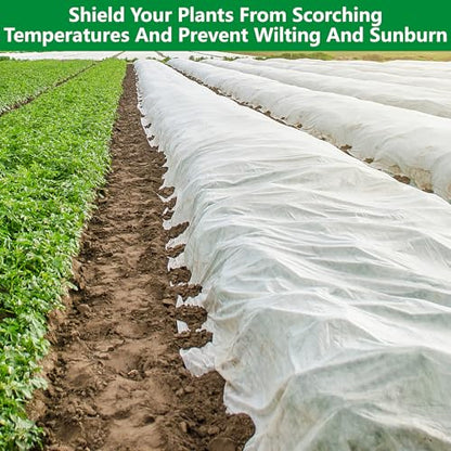 DECOHS 40 x 10 Ft Plant Sun Protection Cloth, Garden Plant Shade Cloth, Non-Woven White Light Refraction Sunshade Fabric for Protecting Plants Vegetable Rows from Direct Sunlight - color: 10 x 40 Ft-1pcs