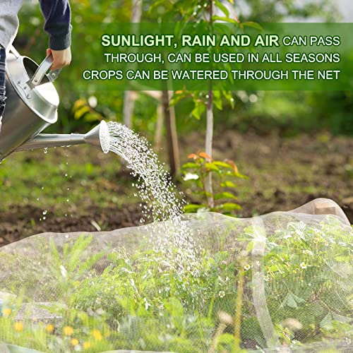 Garden Netting, Jevrench Durable Ultra Fine Garden Netting, Garden Plant Cover Row Cover Makes Plants, Vegetables, Fruits, and Flowers Grow Better (4ft x 25ft) (Pack of 2) - size: 4ft x 25ft (Pack of 2)