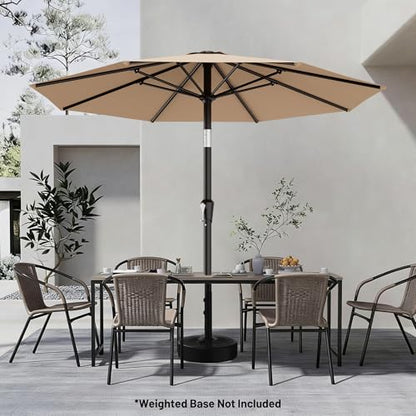 AreShark 9FT Outdoor Patio Umbrella with Tilt and Crank, Beige - color: Beige, size: 9ft