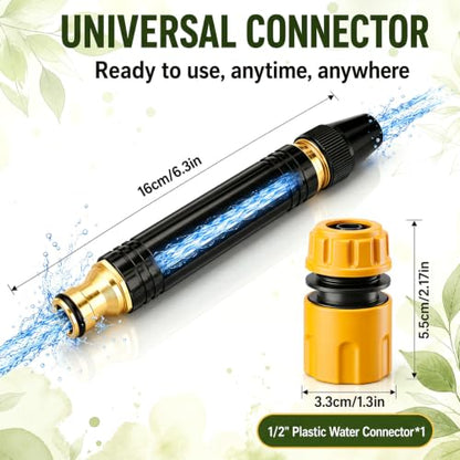 3 Pack High Pressure Water Hose Nozzle with Connector for Us Garden Hoses
