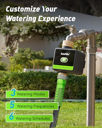 RAINPOINT WiFi Water Hose Timer with Brass Inlet&Outlet, Smart Sprinkler Timer for Watering with Gateway, WiFi Watering System for Garden, Automatic Irrigation System for Lawns and Yard - size: 1-Zone
