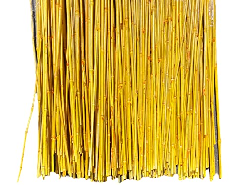 5.5 Feet Natural Thin Bamboo Stakes - Over 5 Feet Tall - Pack of 20 - Multiple Colors Available! (Yellow) - color: Yellow
