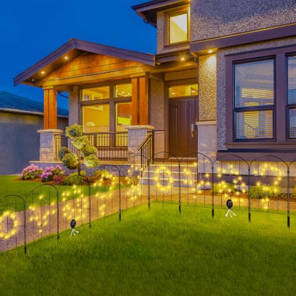 Decorative Garden Fence, 22 in Tall x 13 in Wide, 10 Pack Flower Bed Fencing Panels, Iron Wire Garden Border Fence, Rust-Resistant Animal Barrier for Yard, Lawn, Vegetable Garden & Landscaping