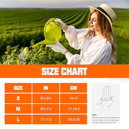 HANDLANDY Gardening Gloves for Women, Leather Garden Glove, Gardener Gift - color: Coffee Khaki, size: Small (Pack of 1)