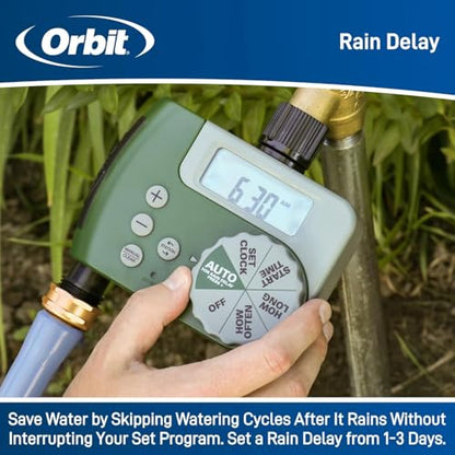 Orbit Programmable Digital Hose Watering Timer - 1 Outlet - Battery Powered - with LCD Screen - Built-in Rain Delay - Water-Resistant - 62061 (2-Pack 2 Outlet) - size: 2 Outlet (Pack of 2)