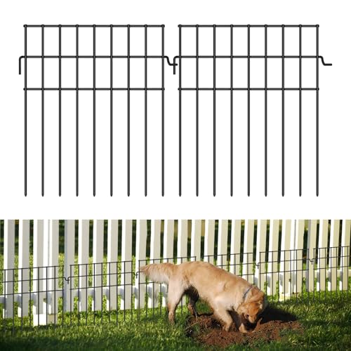 25ft(L) x 13in(H) Animal Barrier Fence,25 Panels 1.16in Gap No Dig Garden Fence for Dogs Rabbits,Rustproof Anti Digging Barrier Garden Edging Border Ground Defense for Outdoor Yard Patio - size: 25 Panels, 25ft(L) x 13in(H)