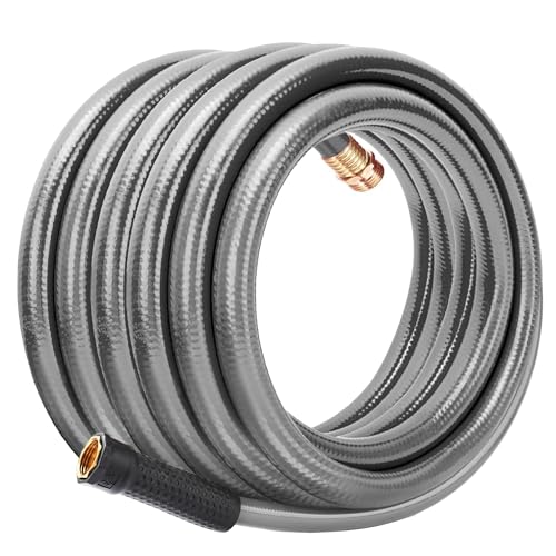 Worth 3/4” x 50 ft Heavy Duty Gray Garden Hose, Male to Female Fittings - color: Gray, size: 3/4" x 50ft' (50feet)