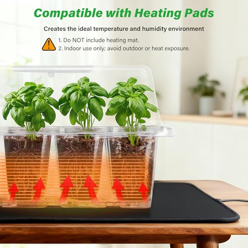 Bonviee 5-Pack Seed Starter Trays, Humidity Dome, Base, 12-Cell Tray, Clear - color: Clear, size: 5 Packs