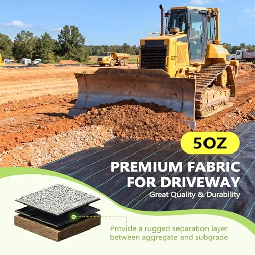 iropro Premium 5oz Weed Barrier Fabric Heavy Duty 3ftx50ft - size: 3ft x50ft