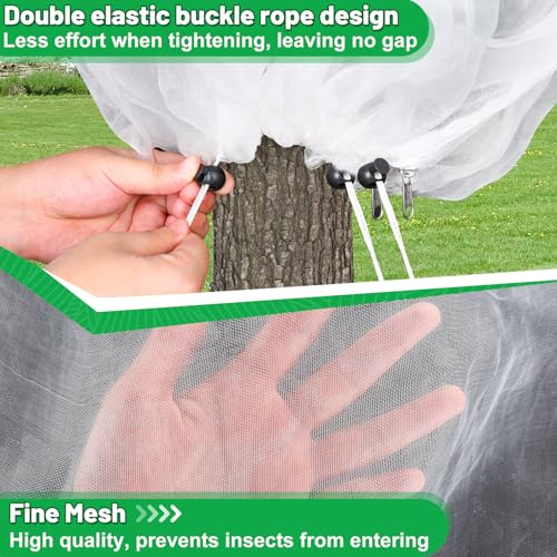 Easy Installation Fruit Tree Netting with Zipper & Drawstring - 8.2x6.6ft Ultra Fine Mesh Garden Protection Screen to Protect Pear Peach Apple from Bird Insect Bug Cicada Deer Squirrel - size: 8.2'H * 6.6'W