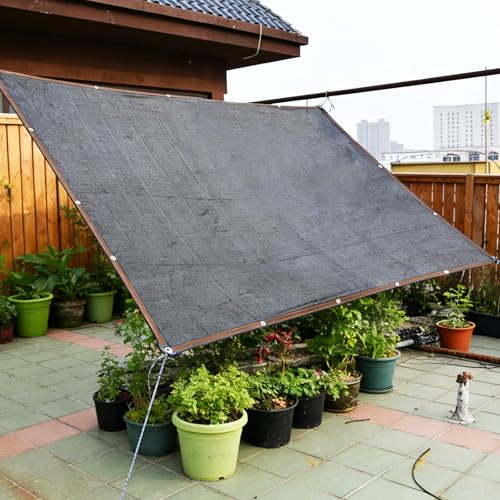 Garden Shade Cloth Suitable for Plants Outdoor Vegetables with Buckle Holes Greenhouse Chicken Coop Dog Kennel Courtyard Shade net Tarp Netting Waterproof Fabric 90%, 5FT*10FT - color: Style:90%, size: 5FT*10FT