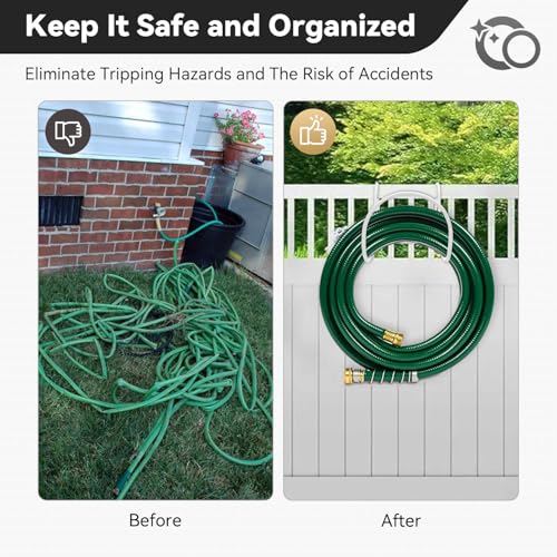 Heavy-Duty Wall Mount Hose Holder, Holds 50-150 FT Hoses, White