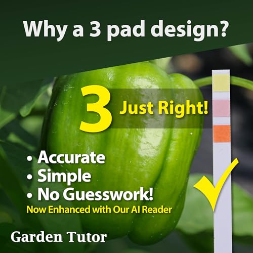 Garden Tutor Soil pH Test Kit – 100 Strips with AI-Powered Web Reader – Accurate Testing for Lawn, Garden & Compost – pH 3.5–9