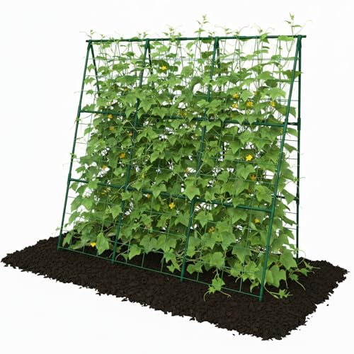Cucumber Trellis 49.4"*49.4" Metal Garden Trellis for Climbing Plants,Green - color: green, size: 50"*32"*50"