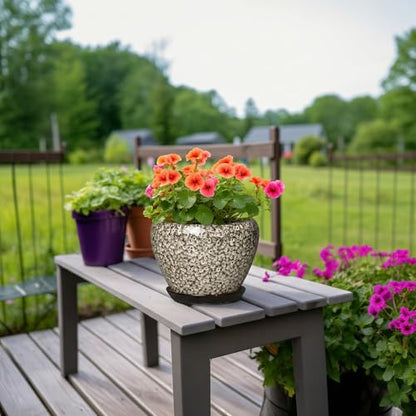 Ceramic Plant Pots, 8 Inch Planters Indoor, White Leopard - color: White Leopard, size: 8 Inch