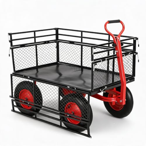 Heavy Duty Steel Garden Cart – 1400 Lbs Capacity Utility Yard Wagon