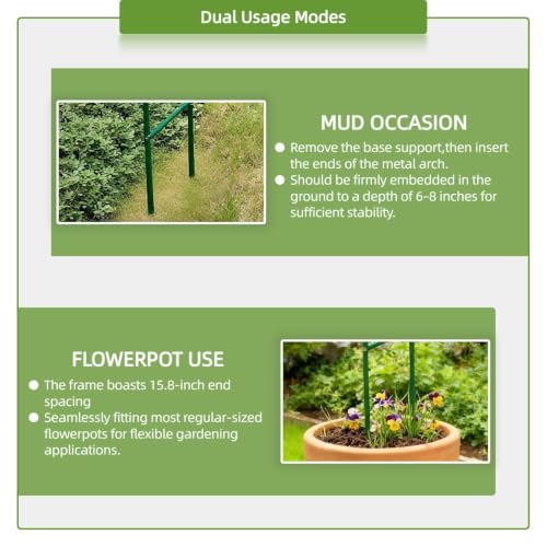 Thickened Metal Garden Arch, 16mm Rust-Resistant Archway for Climbing Plants, Dual Size Convertible Arbor for Wedding & Party & Garden Decoration - style: Thickened 16mm tube without base