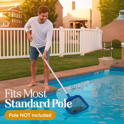 Durable Pool Skimmer Leaf Net - Fine Mesh Deep Nylon Bag (No Pole) - color: BLUE NET