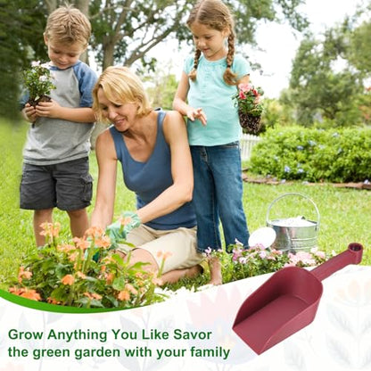 M METERXITY 2-Pack Garden Shovel Trowel Hand Shovels, 28.5cm/11.22 Inch Plastic Gardening Tools for Digging, Transplanting, Soil Loosening and Planting, Ergonomic Handle [Wine Red] - color: Wine Red, size: Medium