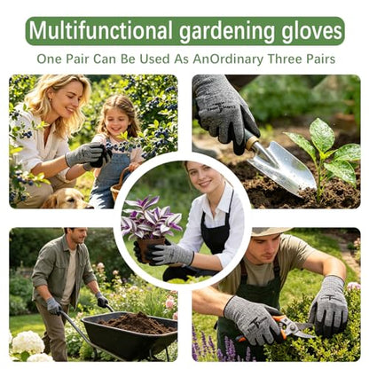 8 Pairs gloves for men gardening gloves,garden gloves for women,Breathable latex dipped gloves,Suitable for weeding and warehouse handling - size: Large