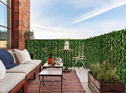 DearHouse 118x39.4in Artificial Ivy Privacy Fence Wall Screen, Artificial Hedges Fence and Faux Ivy Vine Leaf Decoration for Outdoor Garden Decor - size: 118*39.4inch