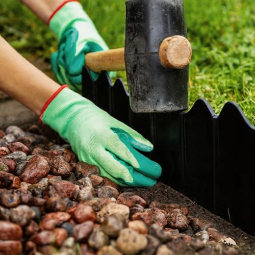 Orgrimmar Garden Edging Kit 40PCS Pound-in Interlocking Black(20”x5.3”) - color: Black 40PCS