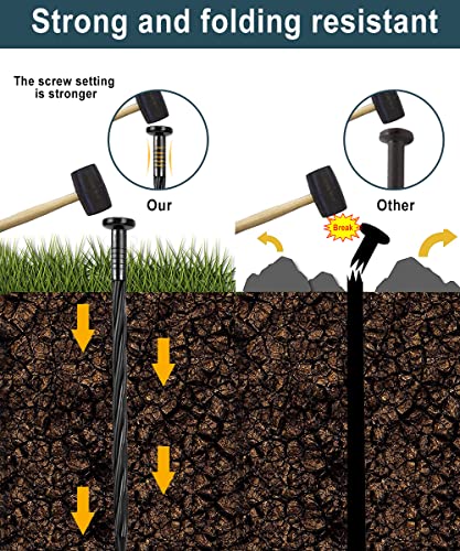 50 Pack of 8-inch Plastic Landscape Edging Spikes are Perfect for anchoring Weed barriers, Paver Edging, Artificial Turf, Grass Pathways, and More. - color: Black-50pcs