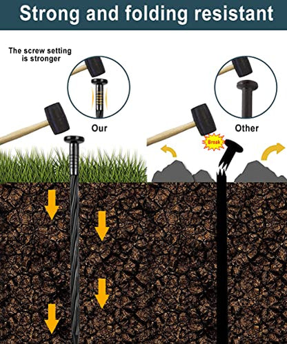 50 Pack of 8-inch Plastic Landscape Edging Spikes are Perfect for anchoring Weed barriers, Paver Edging, Artificial Turf, Grass Pathways, and More. - color: Black-50pcs