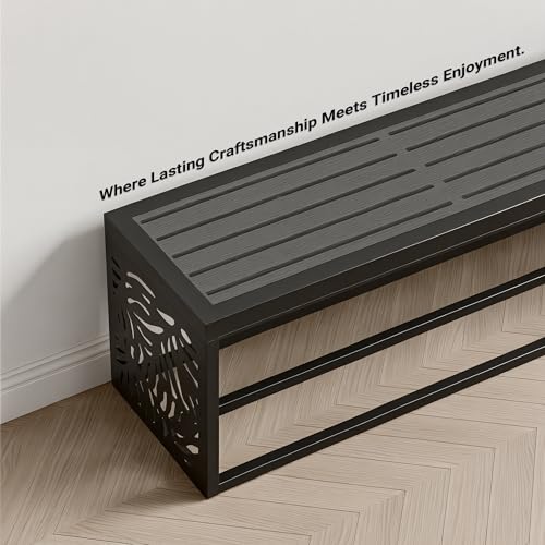47" Outdoor Storage Bench, HDPE Seat, Steel Frame, Summer - style: Summer Breeze
