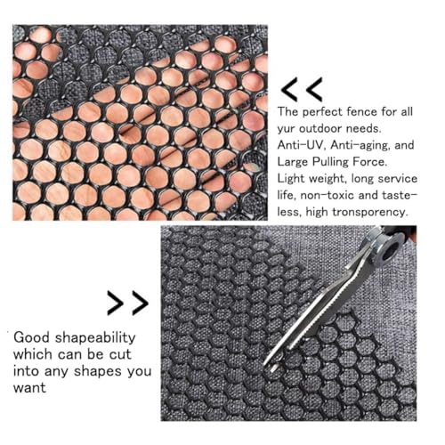 Plastic Mesh Fence Roll 15.7" x32.9', Heavy Duty Chicken Wire Barrier for Chicken Coop & Garden Fencing, Animal Enclosure (Dogs/Rabbits), No Tools Needed Easy Install (Black)