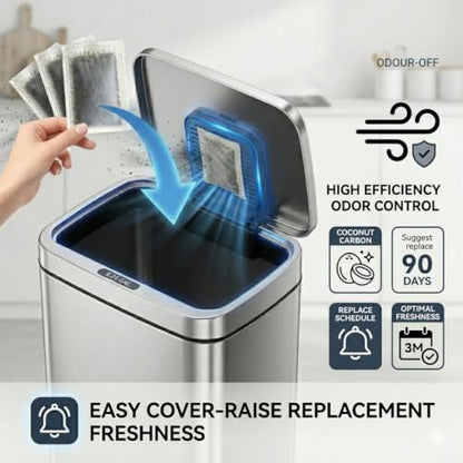 Green Piece Charcoal Air Filters compatible with iTouchless Trash Can 6 Pk - size: Pack of 6