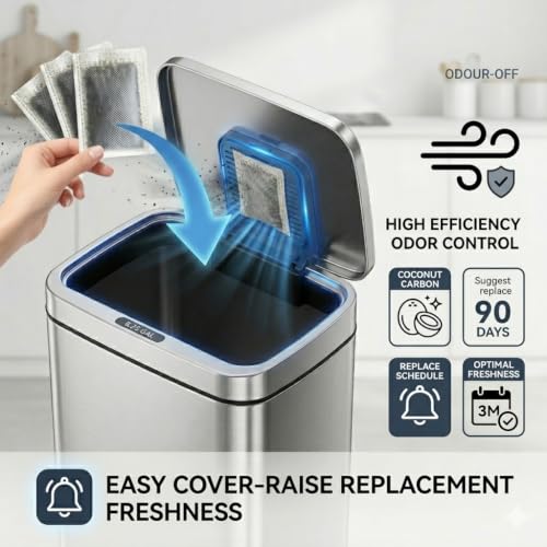 Green Piece Charcoal Air Filters compatible with iTouchless Trash Can 2 Pk - size: Pack of 2