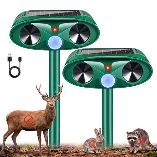 Ultrasonic Deer Repellent Devices & Cat Repellent Outdoor for Plants,Garden