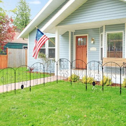 Decorative Garden Fence, 22 in Tall x 13 in Wide, 10 Pack Flower Bed Fencing Panels, Iron Wire Garden Border Fence, Rust-Resistant Animal Barrier for Yard, Lawn, Vegetable Garden & Landscaping